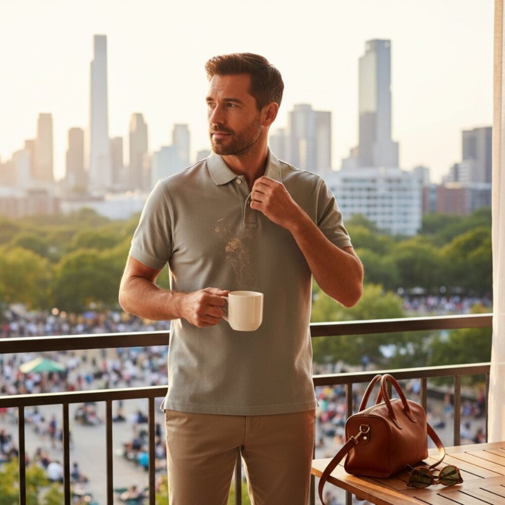 J. Crew Light Olive Green Flex Pique Untcked Short Sleeve Polo Shirt Size Large - Picture 4 of 8